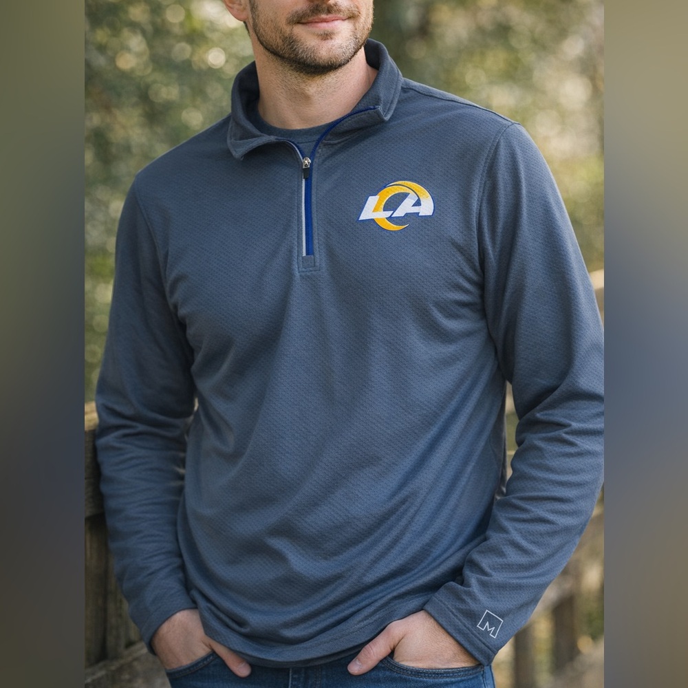 LA Rams NFL Quarter-Zip Pullover | MSX by Michael Strahan | Men’s Medium